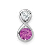 Dainty Ruby and CZ Infinity Chain Slide Infinity Pendant