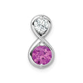 Dainty Ruby and CZ Infinity Chain Slide Infinity Pendant by Fine Color Jewels