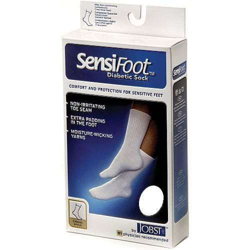 Sensifoot Diabetic Socks 8-15 mmHg Black Crew Large 1 Pr by Pasteur Pharmacy