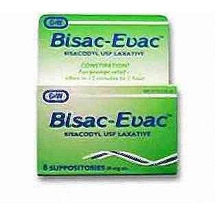 Rx 2 Bisac-Evac Bisacodyl 10mg - 12 Suppositories By G&W Labs by Pasteur Pharmacy