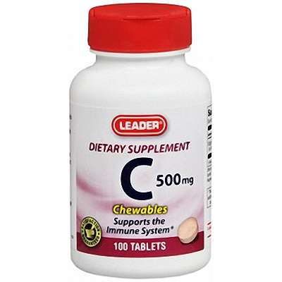 Leader Vitamin C 500mg Chewables - 100 Tabs by Pasteur Pharmacy