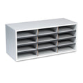 Fellowes Particle Board Desktop Sorter, 12 Compartments, 29 x 11.88 x 12.9, Dove Gray