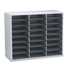 Fellowes Literature Organizer, 24 Letter Compartments, 29 x 11.88 x 23.44, Dove Gray