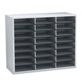Fellowes Literature Organizer, 24 Letter Compartments, 29 x 11.88 x 23.44, Dove Gray