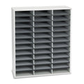 Fellowes Literature Organizer, 36 Letter Compartments, 29 x 11.88 x 34.69, Dove Gray