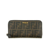 Fendi Brown Zucca Zippy Long Wallet #3855