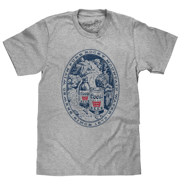 Coors Banquet Rocky Mountain Water T-Shirt- Gray by Tee Luv