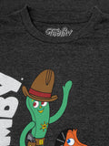 Gumby and Pokey Cowboy T-Shirt - Charcoal Gray Heather by Tee Luv