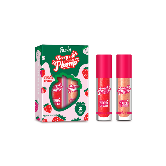 RUDE Berry Plump Plumping Lip Gloss Duo by Avera Group
