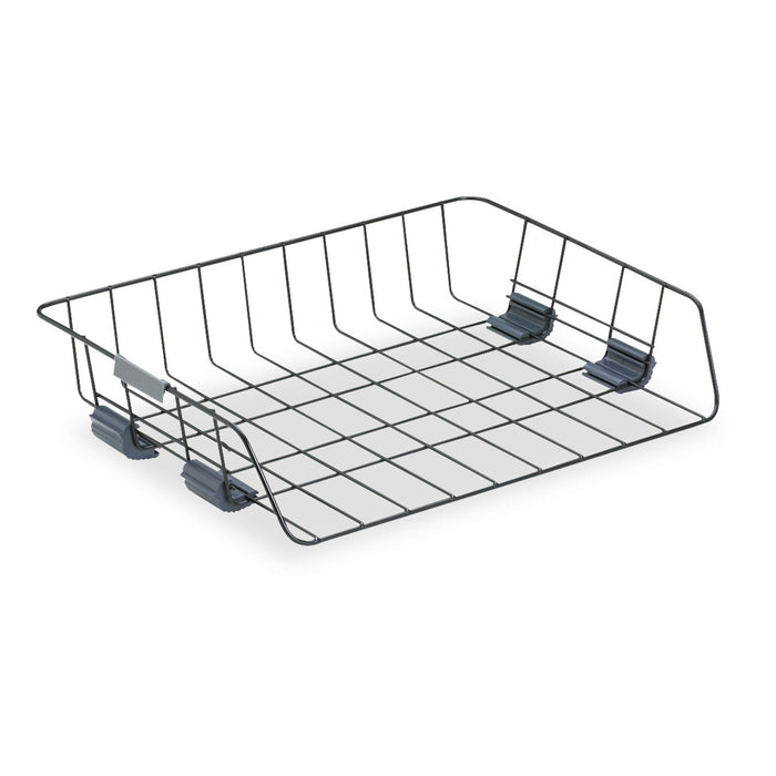 Fellowes Side-Load Wire Stacking Letter Tray, 1 Section, Letter Size Files, 13.38" x 10.13" x 2.63", Black
