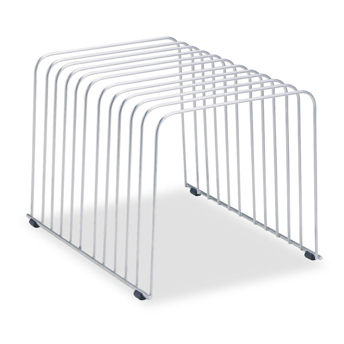 Fellowes Wire Desktop Organizer, 11 Sections, Letter to Legal Size Files, 9" x 11.38" x 8", Silver