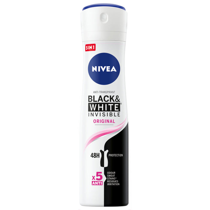 Nivea Deodorant Spray Invisible For Black & White Clear, 150 Ml by Pasteur Pharmacy