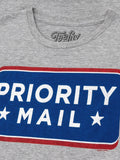 United States Postal Service USPS Priority Mail T-Shirt - Athletic Heather Gray by Tee Luv