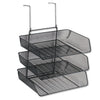 Fellowes Mesh Partition Additions Three-Tray Organizer, 11.13 x 14 x 14.75, Over-the-Panel/Wall Mount, Black