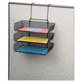 Fellowes Mesh Partition Additions Three-Tray Organizer, 11.13 x 14 x 14.75, Over-the-Panel/Wall Mount, Black