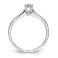 14K White Gold Solitaire Pave Diamond Wedding Ring by Fine Color Jewels