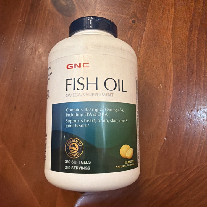 GNC Fish Oil Omega 3 Supplement, 300mg 360 Softgels, 360 Servings by Price Is Right Miami