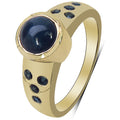 14K Yellow Gold Plated 1.87 Carat Genuine Blue Sapphire & White Diamond .925 Sterling Silver Ring by Bids.com