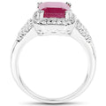 4.55 Carat Glass Filled Ruby and White Topaz .925 Sterling Silver Ring by Bids.com