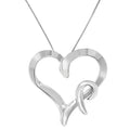 .925 Sterling Silver Heart Shaped Pendant Necklace by Bids.com