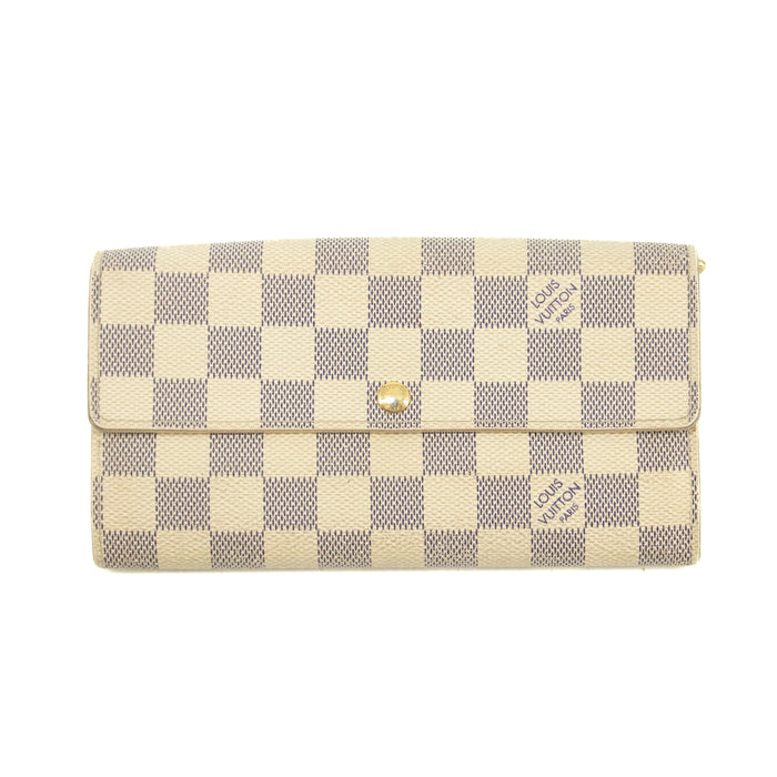 Louis Vuitton Damier Azur White Sarah Long Wallet #3910 by Bolt Boutique