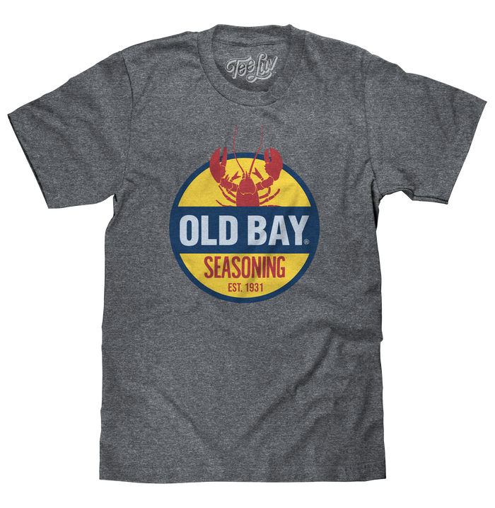 Old Bay Seasoning Lobster Logo T-Shirt - Gray by Tee Luv
