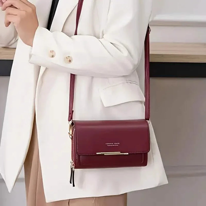 Vegan Messenger Bag – Lightweight Large Shoulder Bag with Detachable Organizer by DailySale