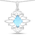 5.15 Carat Genuine Swiss Blue Topaz .925 Sterling Silver Pendant by Bids.com