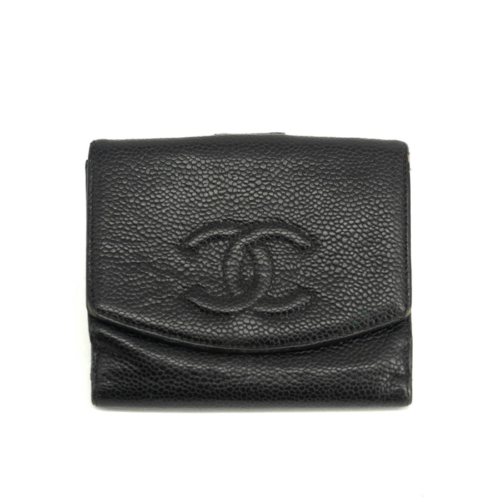 Chanel Caviar Skin Black Compact Wallet #3929 by Bolt Boutique