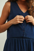 Dye And Wash Knitted Top: Indigo by Boutique 23