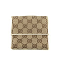 Gucci GG Brown White Canvas x Leather Compact Wallet #3935 by Bolt Boutique