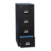 FireKing Insulated Vertical File, 1-Hour Fire Protection, 4 Letter-Size File Drawers, Black, 17.75" x 25" x 52.75"