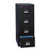 FireKing Insulated Vertical File, 1-Hour Fire Protection, 4 Letter-Size File Drawers, Black, 17.75" x 31.56" x 52.75"