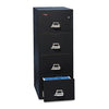 FireKing Insulated Vertical File, 1-Hour Fire Protection, 4 Legal-Size File Drawers, Black, 20.81" x 31.56" x 52.75"