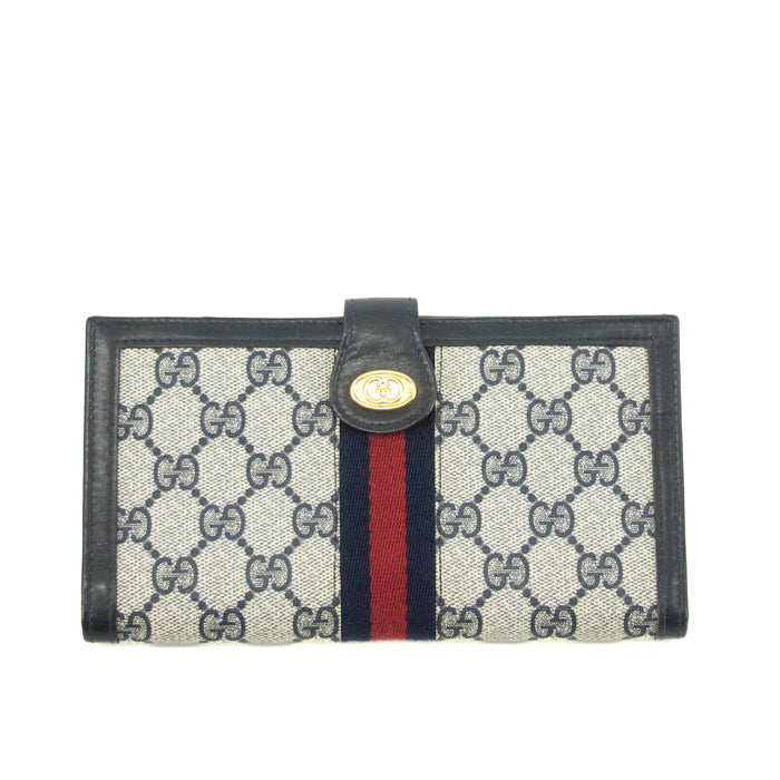 Gucci Canvas Coded Blue Ophidia Long Wallet #3947 by Bolt Boutique
