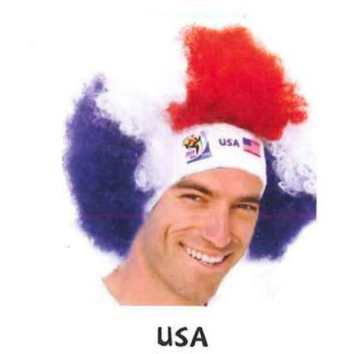 USA World Cup Soccer Afro Wig – Official FIFA Licensed Retro Fan Gear by Price Is Right Miami