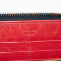 Prada Lips Applique Black Leather Zip Around Wallet #3955 by Bolt Boutique