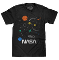 NASA Planets and Stars Space T-Shirt - Black by Tee Luv