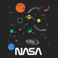 NASA Planets and Stars Space T-Shirt - Black by Tee Luv