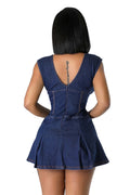 Dark Denim V-Neck Romper by The House of Stylez
