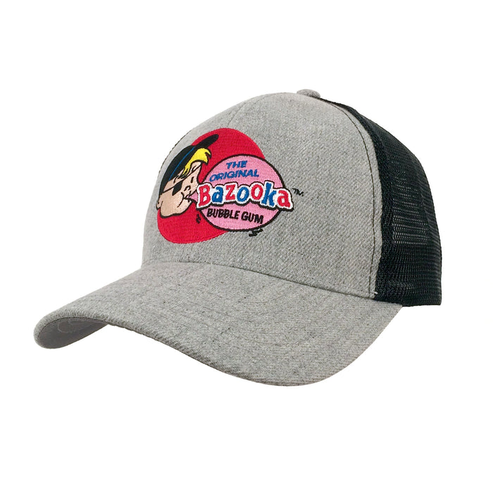 Bazooka Bubble Gum Bazooka Joe Baseball Cap - Gray and Black by Tee Luv