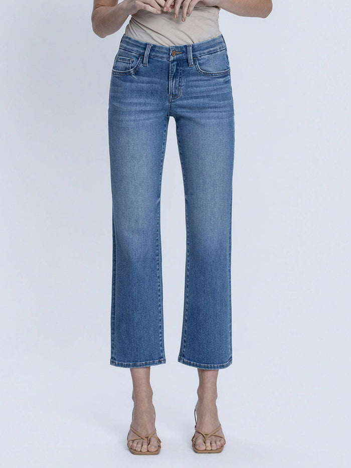 Romy Mid Rise Ankle Straight Jean by Boutique 23