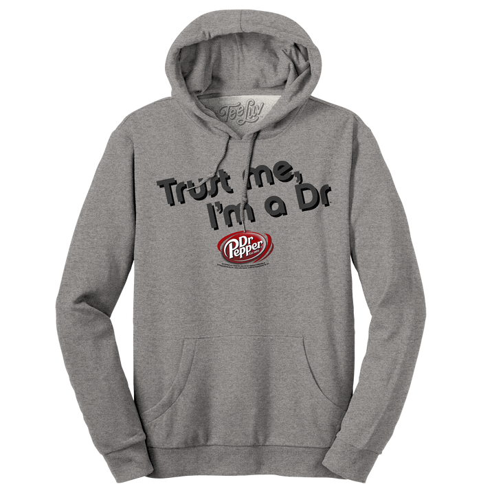 Dr Pepper Trust Me I'm a Dr Hooded Sweatshirt - Oxford Gray by Tee Luv