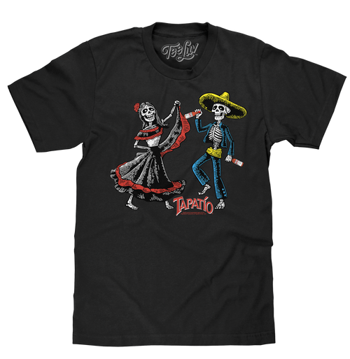 Tapatio Hot Sauce Day Of The Dead T-Shirt - Black by Tee Luv