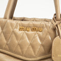 Miu Miu Beige Quilted Glossy Leather 2Way Shoulder Bag #3967 by Bolt Boutique
