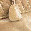 Miu Miu Beige Quilted Glossy Leather 2Way Shoulder Bag #3967 by Bolt Boutique