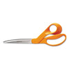 Fiskars Home and Office Scissors, 9" Long, 4.5" Cut Length, Orange Offset Handle
