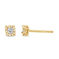10K Yellow Gold Plated .925 Sterling Silver 1/10 Cttw Round Brilliant-Cut Diamond Miracle-Set Stud Earrings (J-K Color, I3 Clarity) by Bids.com