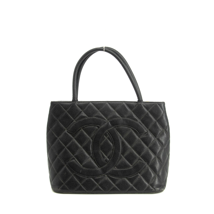 Chanel Black Caviar Skin Quilted Medallion Tote Bag 5 Series #3974 by Bolt Boutique
