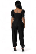 Black Ribbed Stretch Jumpsuit by The House of Stylez